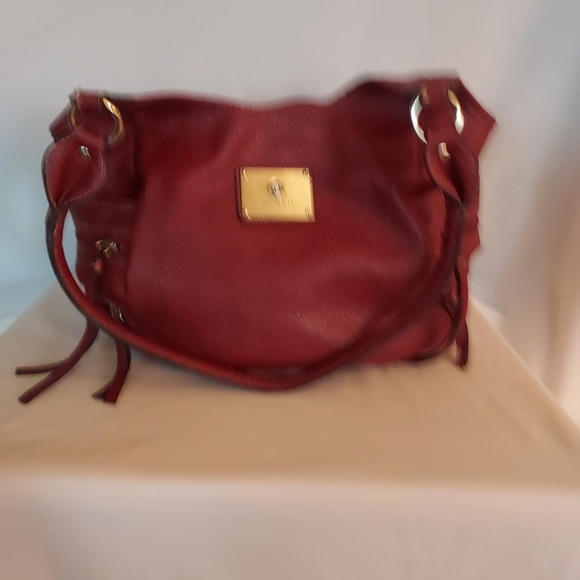 Womans Burgundy Handbag - Picture 2 of 9